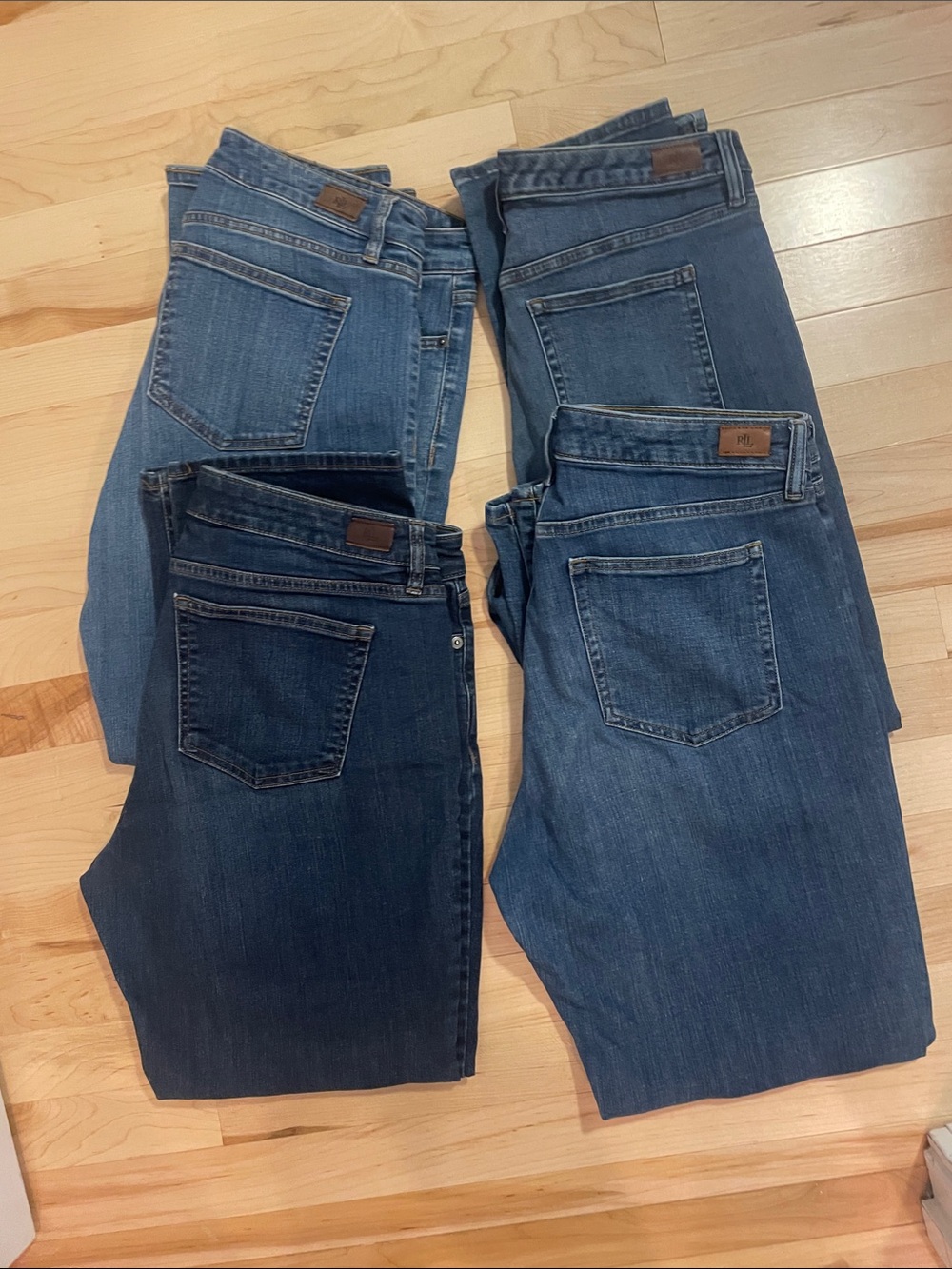 Ralph Lauren Women's Straight-Leg Jeans - Assorted Blue Washes Size 12 (4 pairs)